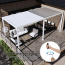 MASTERCANOPY 12’ X 20’ Louvered Pergola Outdoor Aluminum Patio Pergola with Adjustable Roof for Deck Backyard Garden (White)