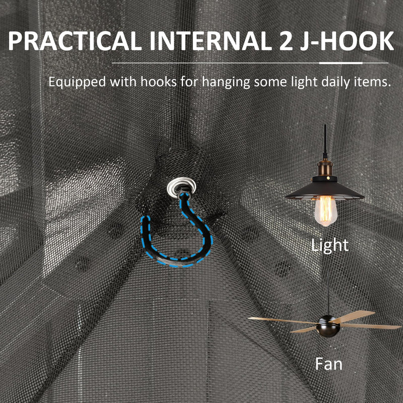 Domi 12' X 14' Hardtop Gazebo, Upgraded Metal Gazebo with Drainage System, Dual-Layer Galvanized Steel Roof, Curtain and Netting, Outdoor Shelter Canopy for Patio, Garden, and Backyard, Grey