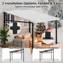 10'x 10'Wall Mounted Gazebo, Hardtop Lean-to Pergola with Polycarbonate Roof, Heavy Duty Outdoor Patio Awnings for Deck, Porch, Backyard, Garden, Weather Resistant, Brown