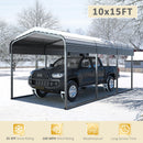 Yardenaler 10x15 FT Heavy Duty Metal Carport, Car Port Canopy with Metal Roof, Garage Car Shelter Shade for Outdoor, Car, Truck, Boat, Gray