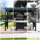 SHPAI 6.5x12FT Hardtop Grill Gazebo, All-Weather Outdoor BBQ Gazebo with 2 Side Shelves and 4 Ceiling Hook, Galvanized Steel Pitched Roof, Outdoor Grill Canopy for Patio, Backyard, Lawn, Deck – Grey