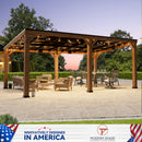 Modern Shade Supreme Cedar Wood Gazebo 12' x 20' with Hardtop Slope Roof, Wooden Grill Gazebo with Durable and Rot-Resistant, Supports Snow Loads and High Wind Speeds, Ideal for Backyard, Deck, Garden