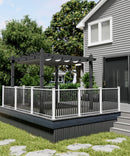 KYBOLT 10x10 Ft Modern Aluminum Pergola, Outdoor Pergola with Adjustable Canopy, Stable 4-Sided Base, Aluminum Gazebos for Backyard, Deck, Lawn - Gray