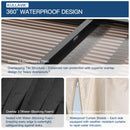 Kullavik 10' × 28' Hardtop Gazebo for Patio,Wall-Mounted Lean to Gazebo Pergola with Sloping Roof and Durable Aluminum Frame,Large Heavy Duty Awnings for Decks,Backyard,Sand