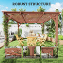 Outsunny 11' x 12.5' Outdoor Wood Pergola with Grape Trellis with Stable Structure for Climbing Plant Support for Patio, Deck, Backyard, Lawn, Brown