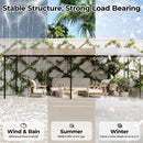 12’ x 20’ Gazebo, Outdoor Pergolas and Gazebos on Clearance, Hard Top Lean to Gazebo with Metal Frame, Pergola Wall Mounted Pergola with Sloped Roof for Patio, Decks, Backyard