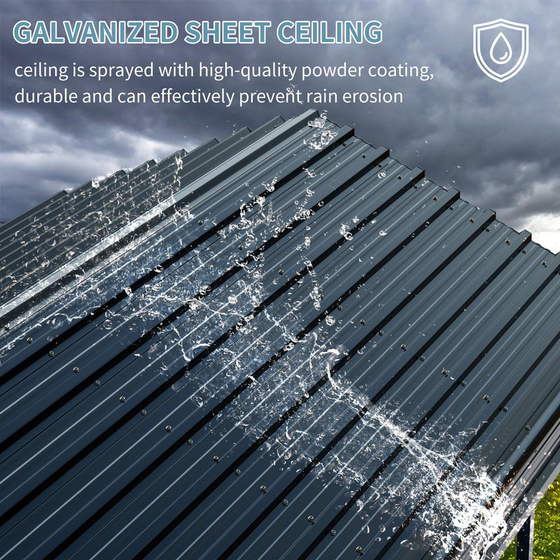 Shintenchi 12x20 FT Metal Carport, Enhanced Base Oversized Garage Carports,Outdoor Galvanized Shelter,Heavy Duty Carport Canopy with Steel Roof and Frame, for Car, Boats and Tractors