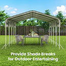 12x20 Carport, Heavy Duty Metal Car Port, All-Weather Protection, Easy Assembly for Cars, Trucks, Boats, Tractors, and Outdoor Storage