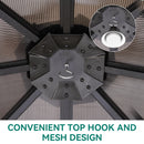 YITAHOME 10x10 Gazebo Polycarbonate Hardtop Outdoor Single Top Canopy with Netting and Shaded Curtains, Aluminum Frame Garden Tent for Patio, Backyard, Deck and Lawns, Brown