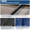 Kullavik 10' × 12' Hardtop Gazebo for Patio,Wall-Mounted Lean to Gazebo Pergola with Sloping Roof and Durable Aluminum Frame,Large Heavy Duty Awnings for Decks,Backyard,NavyBlue