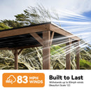 Modern Shade Supreme Cedar Wood Gazebo 12' x 20' with Hardtop Slope Roof, Wooden Grill Gazebo with Durable and Rot-Resistant, Supports Snow Loads and High Wind Speeds, Ideal for Backyard, Deck, Garden