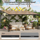 12' x 14' Gazebo, Large Wall Mounted Gazebos Pergola with Metal Frame, Hard Top Lean to Pergola, Outdoor Patio Lean to Metal Awnings Gazebos for Deck, Porch, Backyard