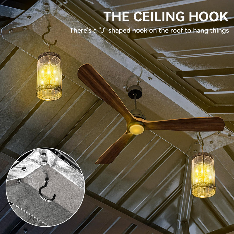 YITAHOME 12x16ft Hardtop Gazebo with Nettings and Curtains, Heavy Duty Double Roof Galvanized Steel Outdoor Combined of Vertical Stripes Roof for Patio, Backyard, Deck, Lawns, Gray