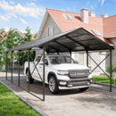 Kurapika 12x22 FT Metal Carport with Reinforced Base Outdoor Heavy Duty Car Port with Galvanized Steel Roof, Garage Car Shelter, Multi-Purpose Carports for Car, Truck and Boats
