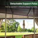 SHPAI 12’ x 20’ Lean to Gazebo, Outdoor Wall Mounted Gazebo Aluminum Frame, Hardtop Pergola with Galvanized Steel Sloping Roof for Patio Deck Garden Backyard, Curtain and Netting Included