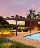 GarveeLife 12x20 Ft Aluminum Pergola, Outdoor Metal Pergola with Adjustable Canopy, Reinforced Frame Outdoor Shelter for Backyard, Garden and Deck - Gray