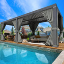 Airwire Pergola 10x20 Ft Louvered Pergola Aluminum Outdoor Pergolas W/Adjustable Roof, Waterproof Curtains and Nets Outdoor Gazebo for Deck,Patio,Backyard and Garden