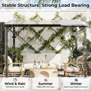 10'x 10'Wall Mounted Gazebo, Hardtop Lean-to Pergola with Polycarbonate Roof, Heavy Duty Outdoor Patio Awnings for Deck, Porch, Backyard, Garden, Weather Resistant, Brown