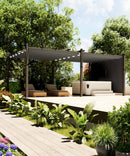 GarveeLife 12x20 Ft Aluminum Pergola, Outdoor Metal Pergola with Adjustable Canopy, Reinforced Frame Outdoor Shelter for Backyard, Garden and Deck - Gray