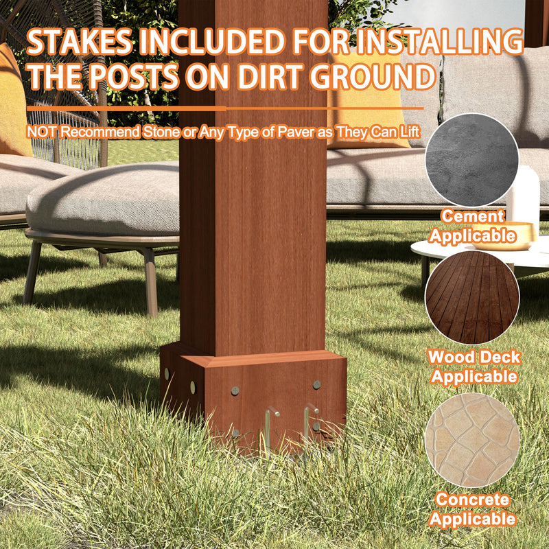 BlueWish 12’ x 14’ Cedar Wood Patio Pergola with Slatted Trellis Roof, Outdoor Pergola Backyard Gazebo with Solid Structure for Deck Yard Grill Party Garden