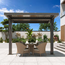 MELLCOM Louvered Pergola 10x10, Outdoor Shade Structure with 6" Aluminum Posts, Modern Aluminum Pergola with Adjustable Roof, Hardtop Gazebo Carport for Patio