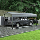 VEIKOU 10'x15' Heavy Duty Car Shelter with Thick Steel Roof, Upgraded Extra Large Carport Garage Kit for Shade