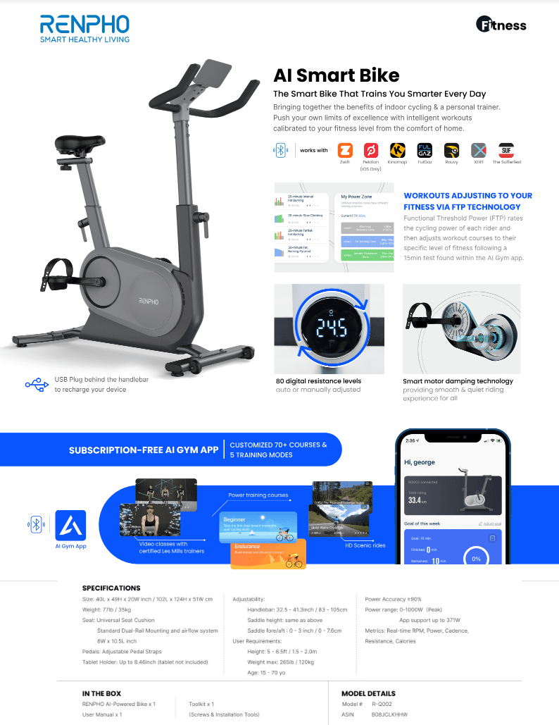 Renpho AI Smart Bike