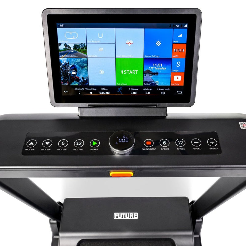 Future T550E Folding Treadmill - Touchscreen Entertainment Console